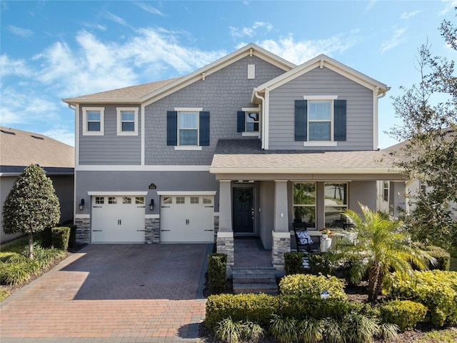 view of front of house with a garage