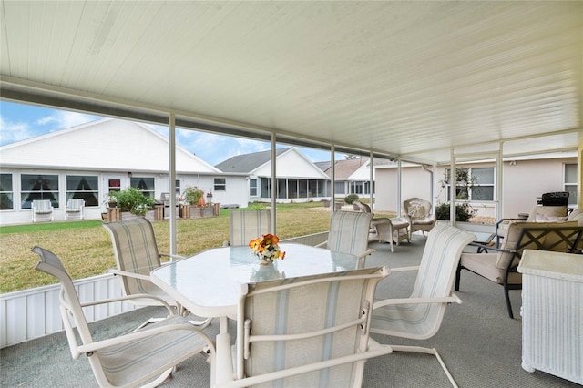 view of sunroom