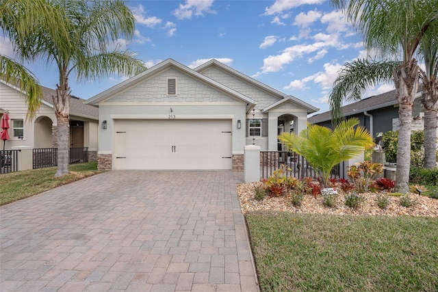 craftsman inspired home with a garage