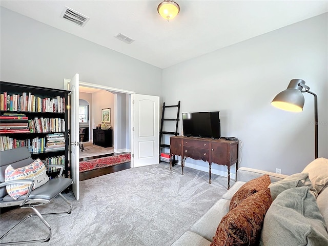 interior space featuring carpet flooring