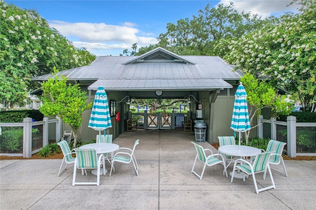 view of patio / terrace featuring a gazebo