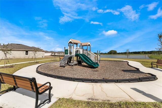 view of play area featuring a yard