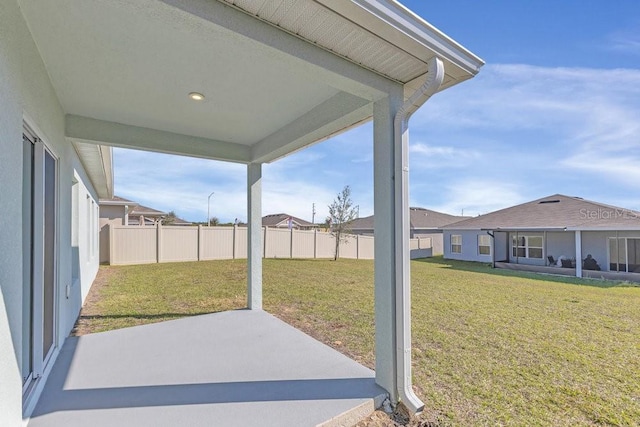 view of yard with a patio area