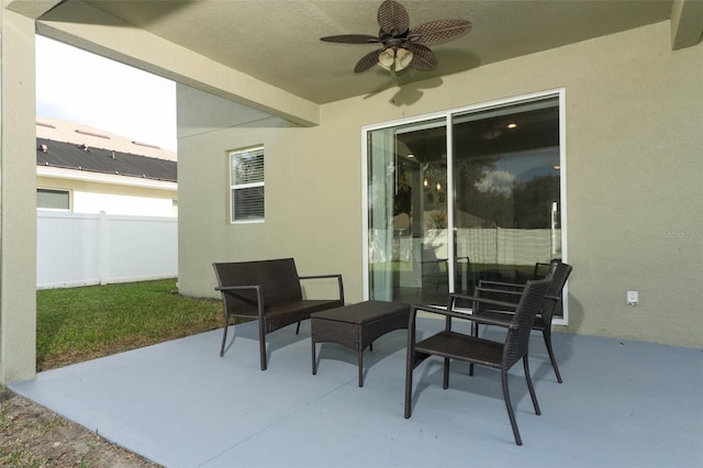 view of patio / terrace with ceiling fan