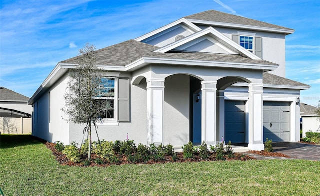 4425 Lions Gate Ave, Clermont, FL 34711 - view of front facade featuring asphalt driveway, a front lawn, and a shingled roof