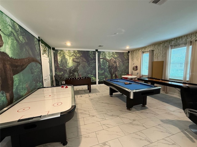 recreation room featuring billiards