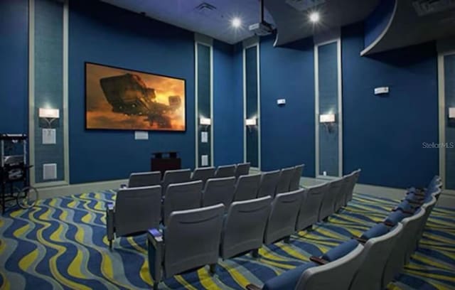 view of carpeted cinema