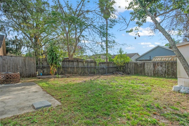 view of yard with a patio area