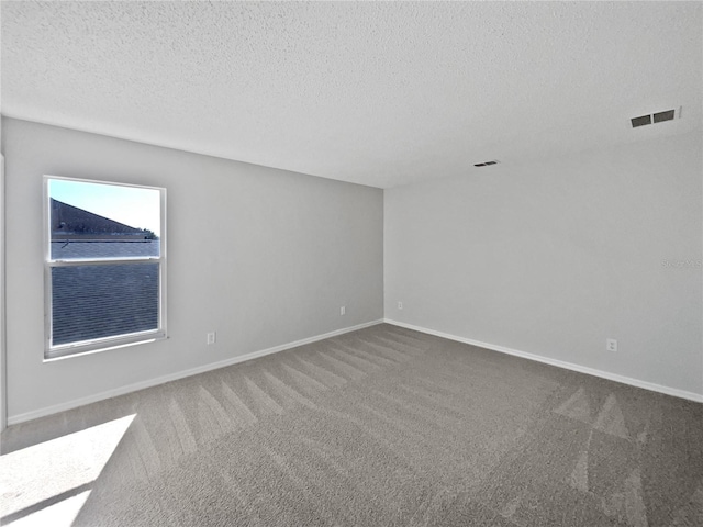 spare room with carpet floors and a textured ceiling