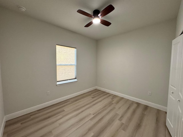 150 Marion Oaks Trl, Ocala, FL 34473 - empty room featuring ceiling fan, light wood-style floors, and baseboards