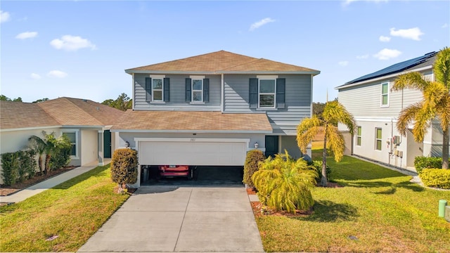 361 Preserve Pointe Blvd, Davenport, FL 33837 - traditional-style home featuring concrete driveway, a shingled roof, a garage, and a front yard