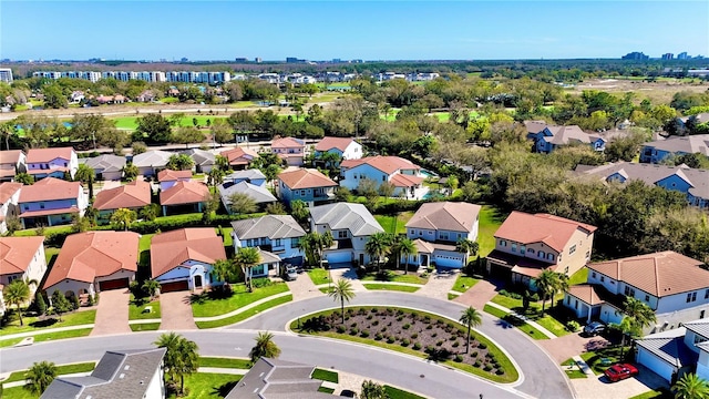 aerial view with a residential view