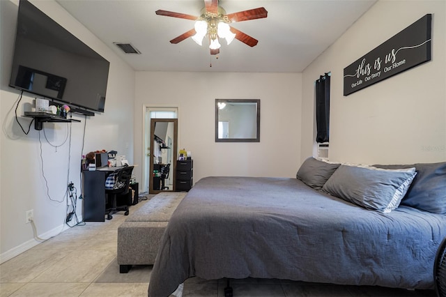 bedroom with ceiling fan