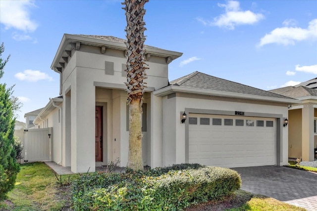 view of front of house with a garage