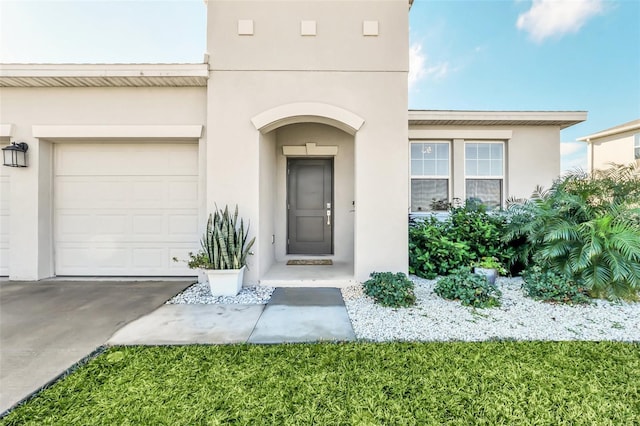 entrance to property with a garage