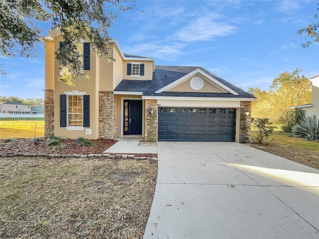 view of front of home featuring a garage