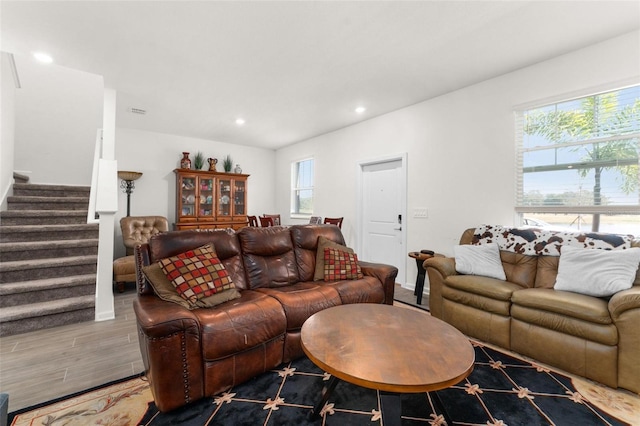 living room featuring hardwood / wood-style floors