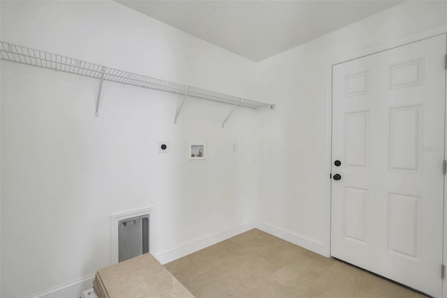 laundry room featuring washer hookup and hookup for an electric dryer