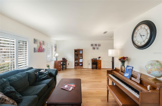 living room featuring hardwood / wood-style floors