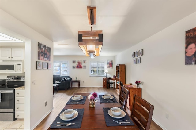 dining area featuring light hardwood / wood-style floors