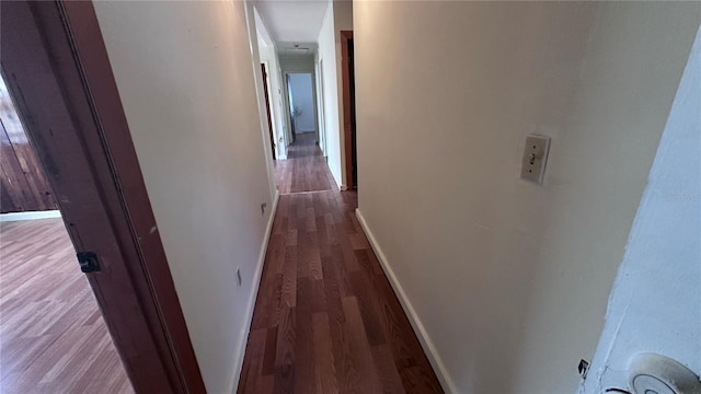 hallway featuring wood-type flooring