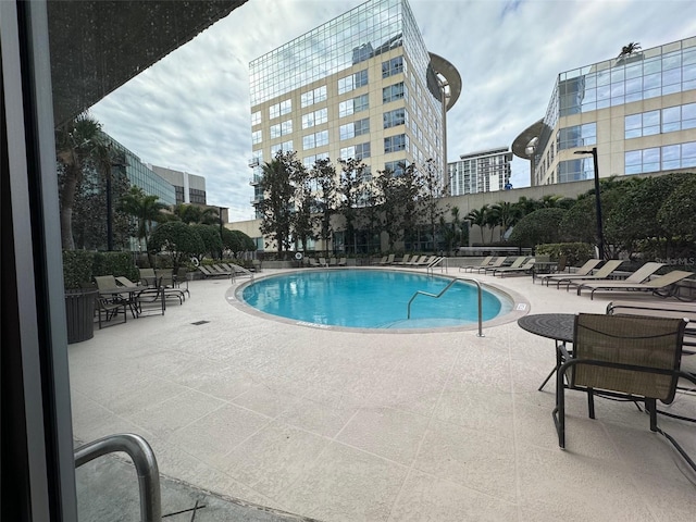 view of pool with a patio