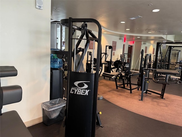 view of workout area