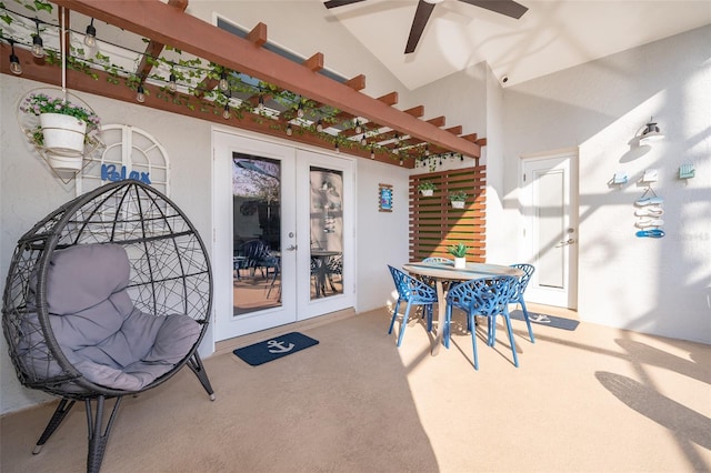 interior space with french doors