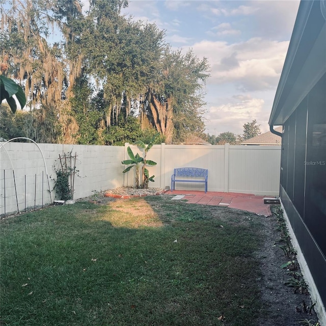 view of yard with a patio area