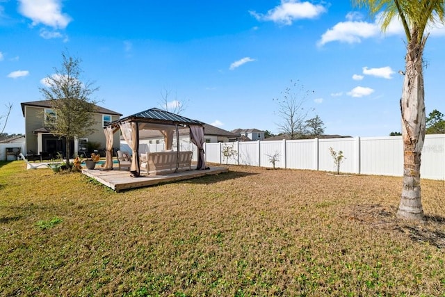 view of yard with a gazebo