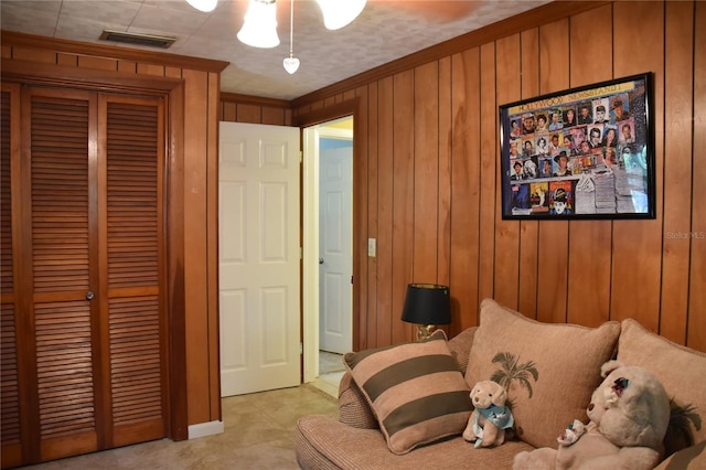423 Longfellow Blvd, Lakeland, FL 33801 - sitting room featuring wood walls and ornamental molding
