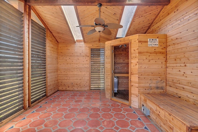 interior space with a skylight