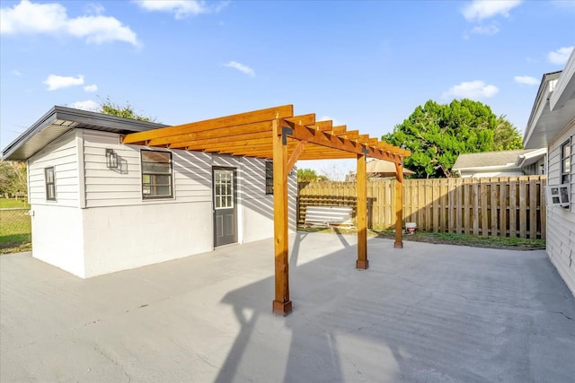 view of patio featuring a pergola