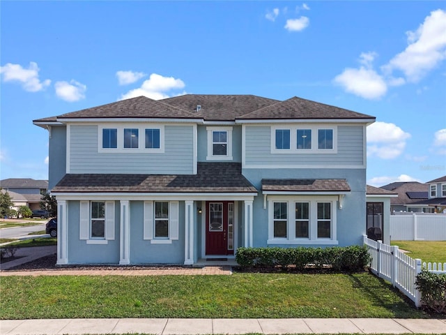 front facade with a front yard