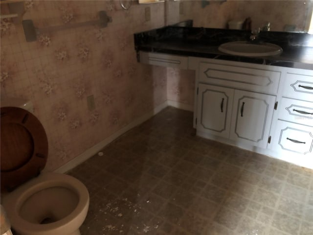 bathroom with vanity and toilet