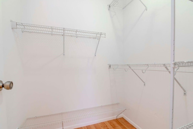 spacious closet with light wood finished floors