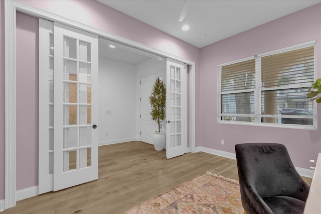 office featuring light hardwood / wood-style flooring