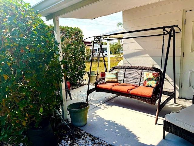 view of patio with an outdoor living space