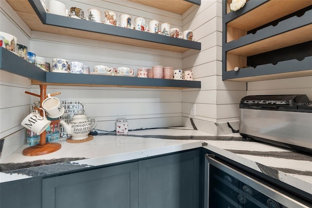 pantry featuring beverage cooler