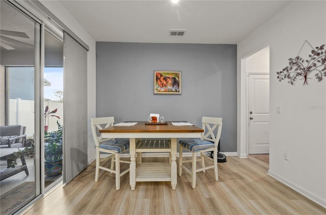 dining area featuring light hardwood / wood-style flooring