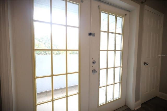 doorway to outside featuring french doors