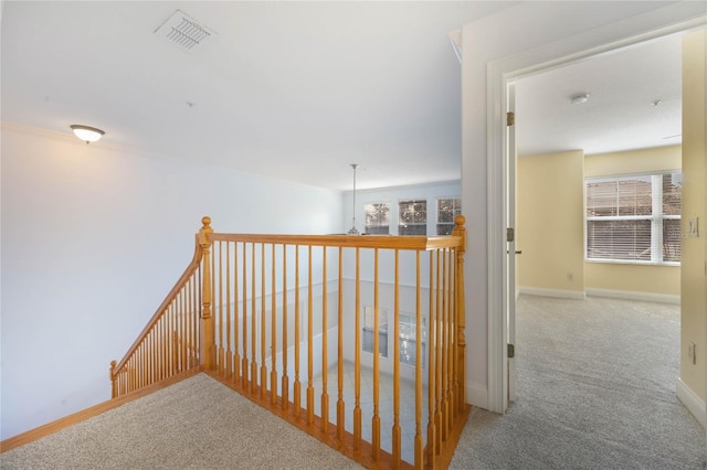 corridor featuring carpet flooring