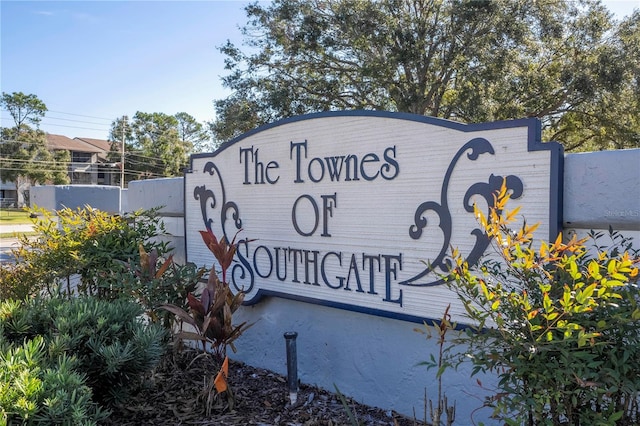 view of community sign