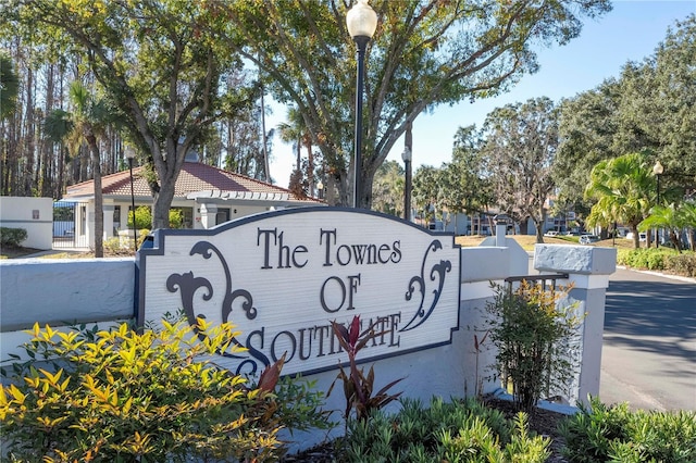 view of community sign