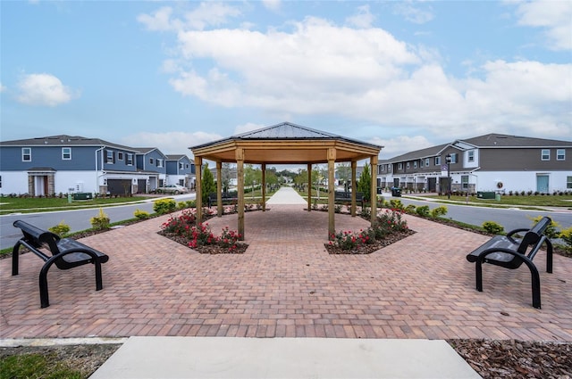 view of property's community with a gazebo