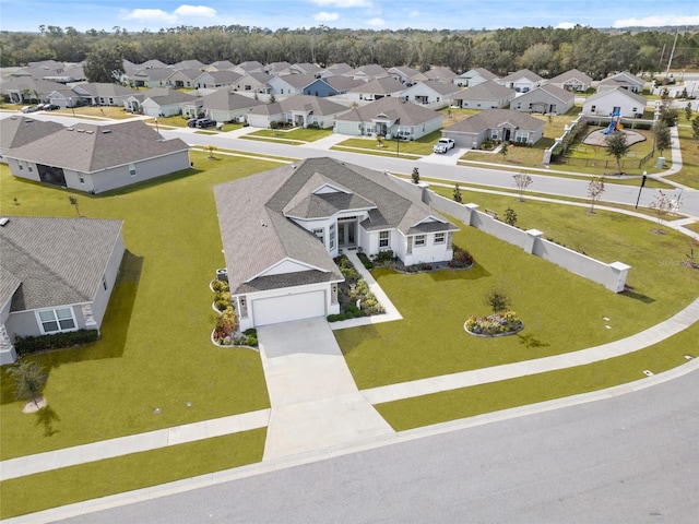 bird's eye view with a residential view