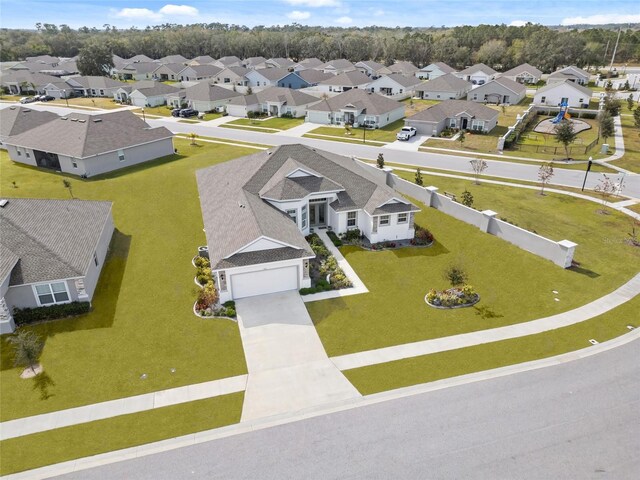 bird's eye view with a residential view