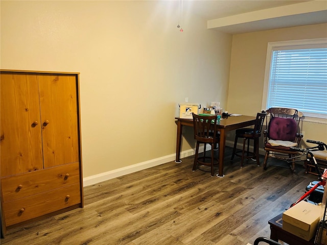 dining space featuring hardwood / wood-style floors