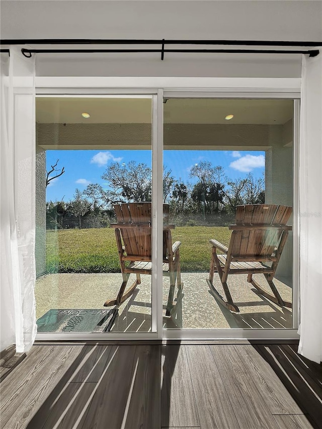 entryway featuring hardwood / wood-style floors