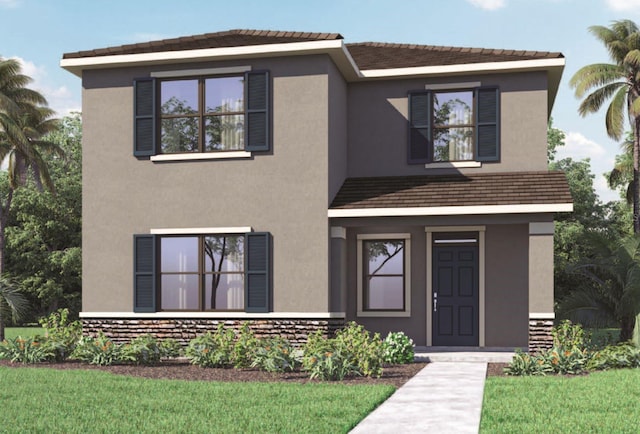 5632 Paddock Fence Ln, Apopka, FL 32712 - view of front of house with a front lawn